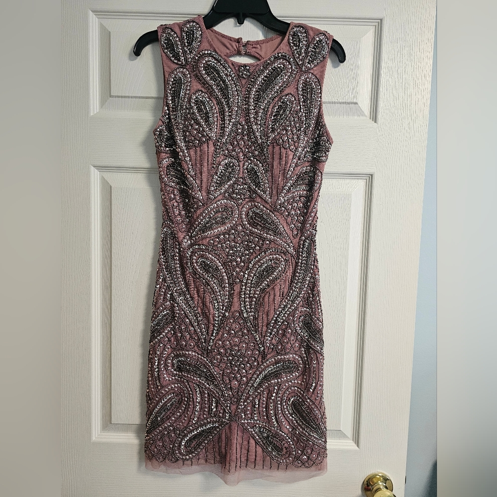 Aidan Mattox - Jewel Neck Beaded Short Dress